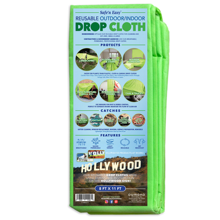 Dumond Safe-n-Easy Reusable Green Drop Cloth - 8x11'