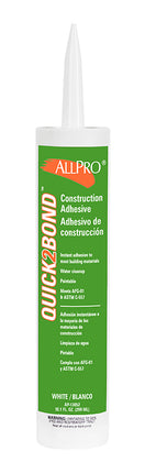 Allpro Quick2Bond Construction Adhesive Caulk - White