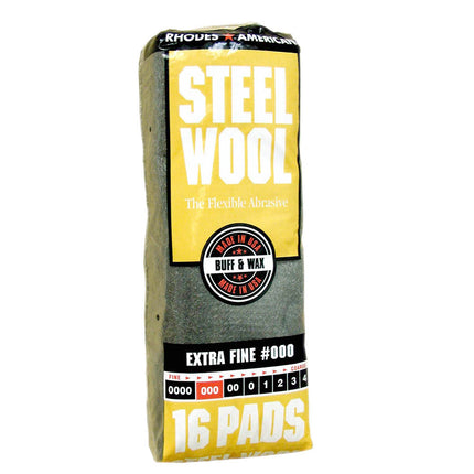 Rhodes Steel Wool - Extra Fine #000 - 16pk - 106601-06 - Marketplace Paints