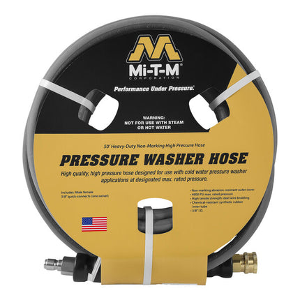 MITM Pressure Washer Cold Water Hose - Quick Connect - 50' x 3/8 - 4,000 psi