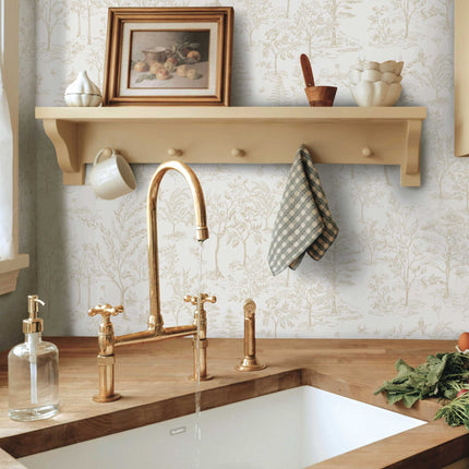 Tempaper Toile Peel and Stick Wallpaper