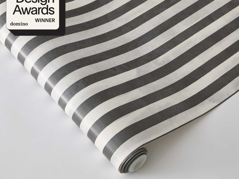 Slate Grey and Cream Stripe