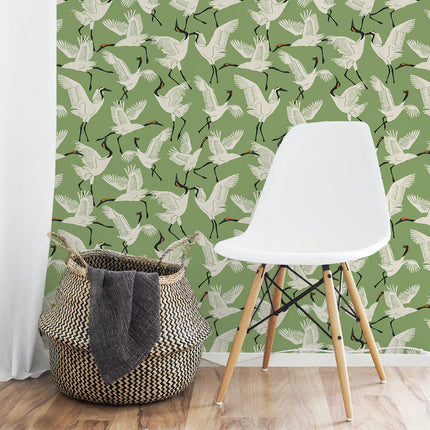 Family of Cranes - Tempaper Peel and Stick Wallpaper