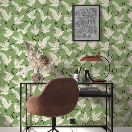 Family of Cranes - Tempaper Peel and Stick Wallpaper