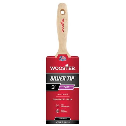 Wooster Silver Tip - Thick Handle Flat - 5223 - 3" (Do Not Reorder) - Marketplace Paints