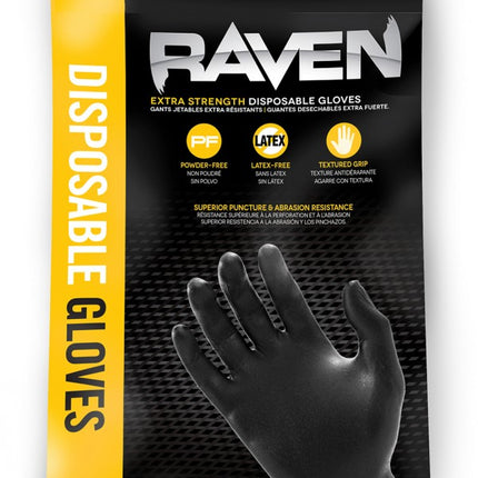 Raven Nitrile Glove - Black Large 6-mil - 3-pack - 66511